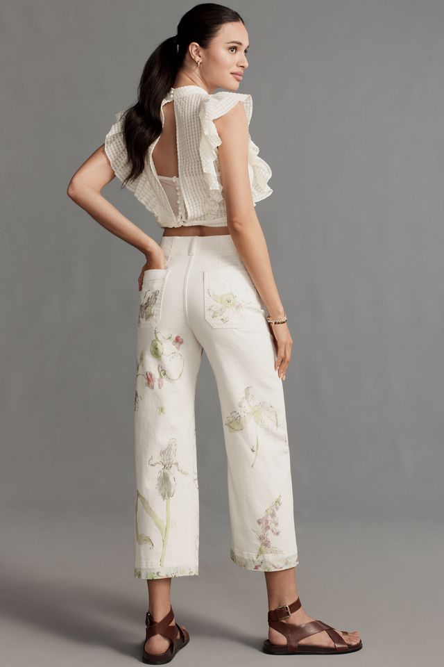 The Swan Gossip Colette Denim Crop Wide-Leg Jeans by Maeve #4