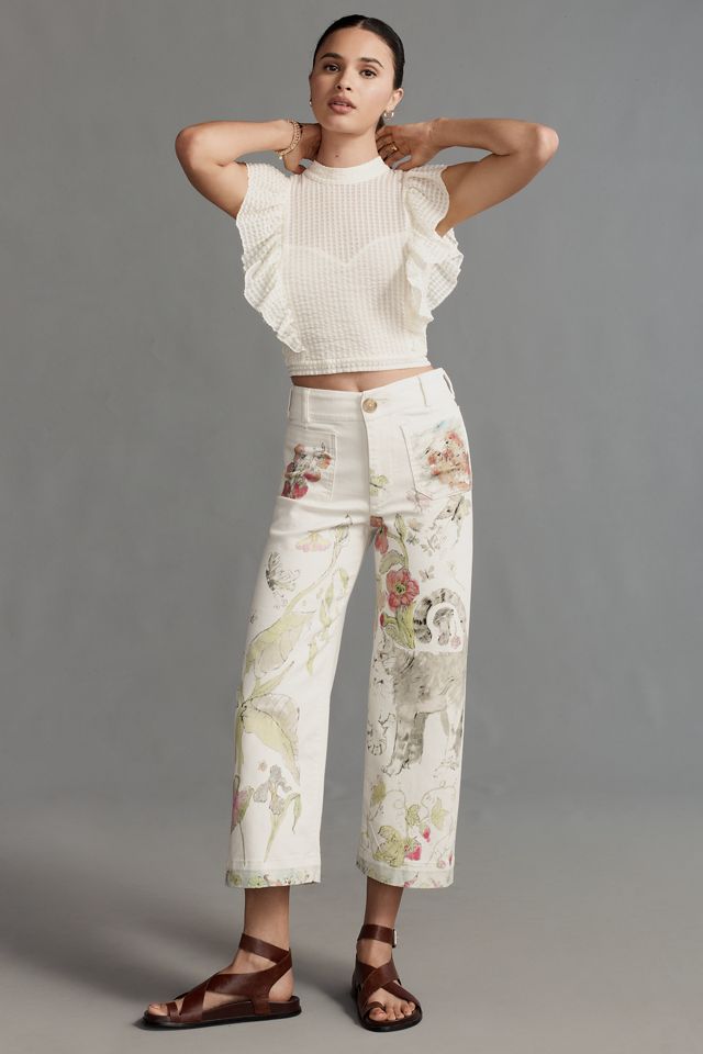 The Swan Gossip Colette Denim Crop Wide-Leg Jeans by Maeve #1