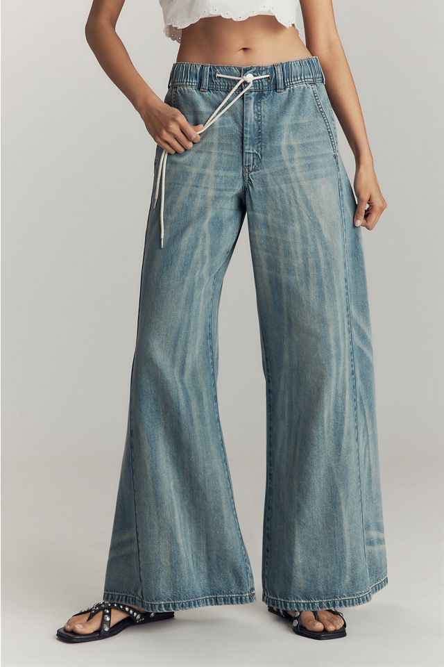 The Adi Mid-Rise Relaxed Flare Jeans by Pilcro: Pull-On Edition