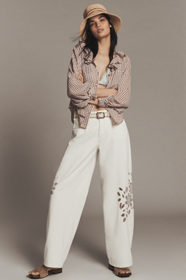 anthropologie Pilcro Mid-Rise Relaxed Tapered Jeans Dovedale Wash