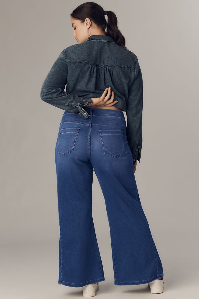 The Adi Knit Mid-Rise Flare Jeans by Pilcro #6