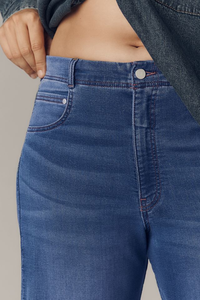 The Adi Knit Mid-Rise Flare Jeans by Pilcro #7
