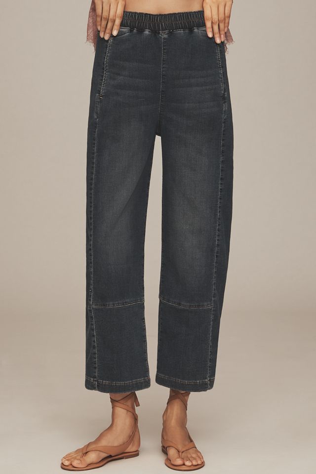 The Izzie Knit Pull-On Barrel Jeans by Pilcro #1