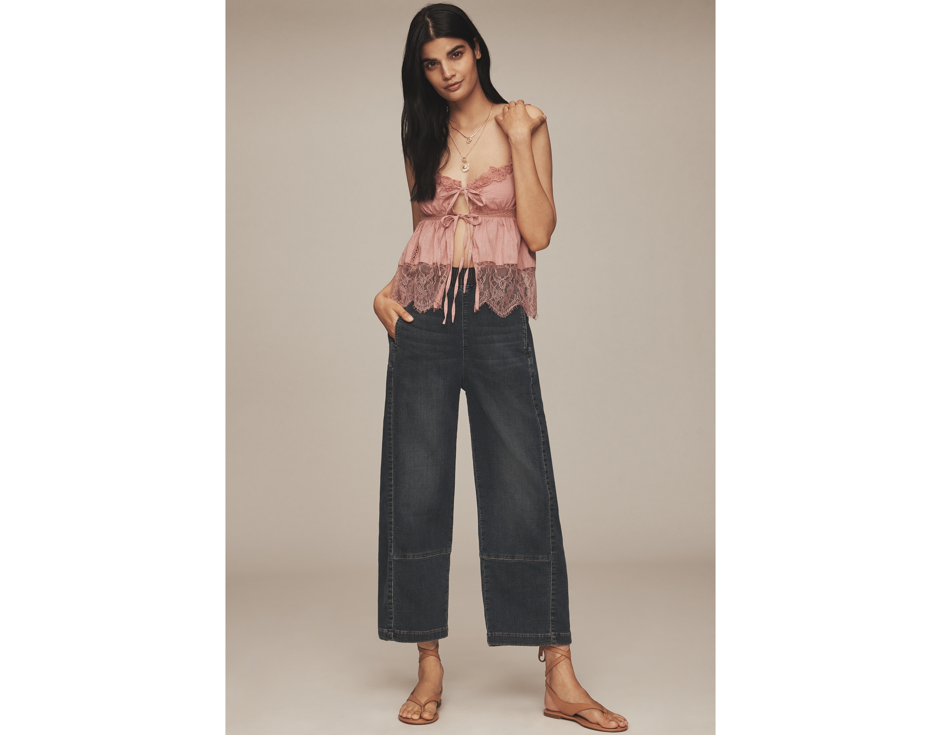 Pilcro Izzie Knit Relaxed Pull On Barrel Jeans