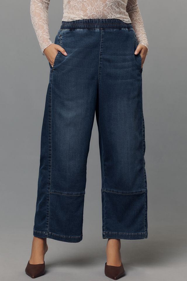 The Izzie Knit Pull-On Barrel Jeans by Pilcro #5