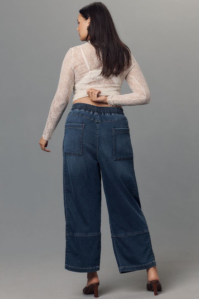 The Izzie Knit Pull-On Barrel Jeans by Pilcro #6