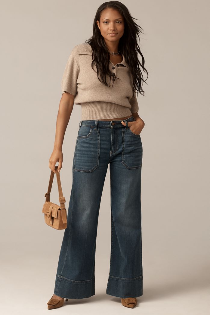 The Curvy Rylan Relaxed High-Rise Flare Jeans by Pilcro