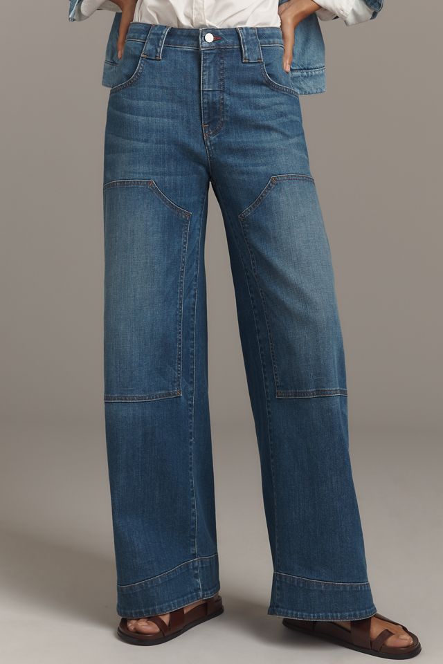 Pilcro Embroidered High-Rise Puddle Curve Jeans #1