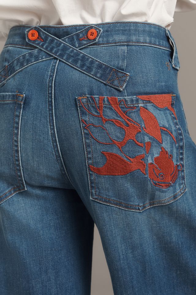 Pilcro Embroidered High-Rise Puddle Curve Jeans #2