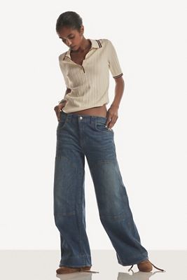 Pilcro High-Rise Puddle Curved Jeans