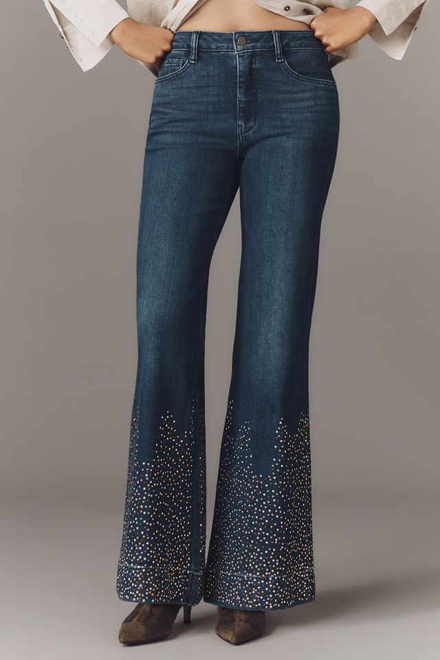 Pilcro Retro Studded Low-Rise Flare Jeans #1