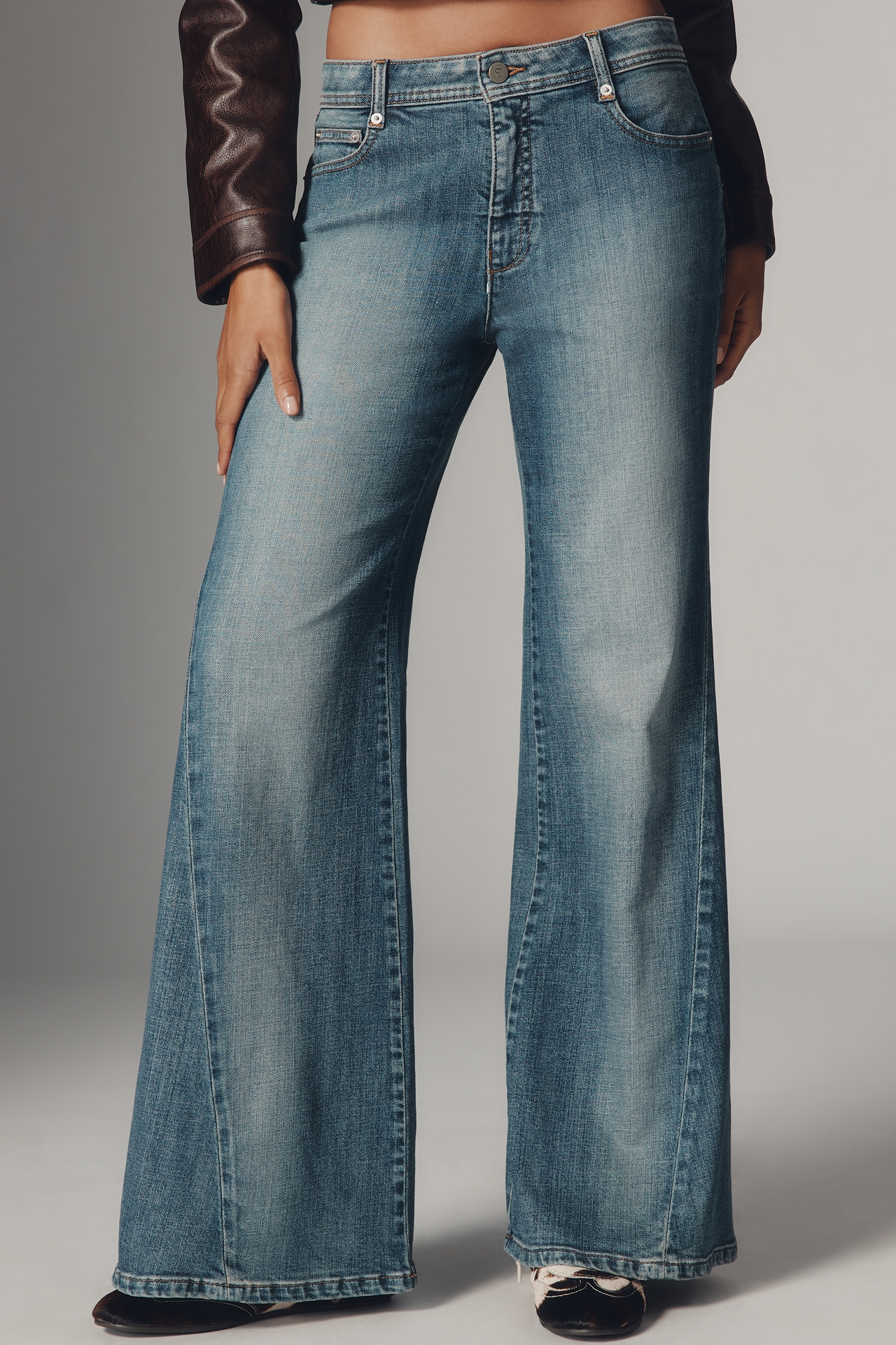 Pilcro Biker Mid-Rise Flare Jeans