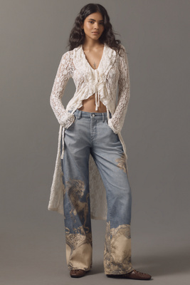 Pilcro Low-Rise Wide-Leg Jeans