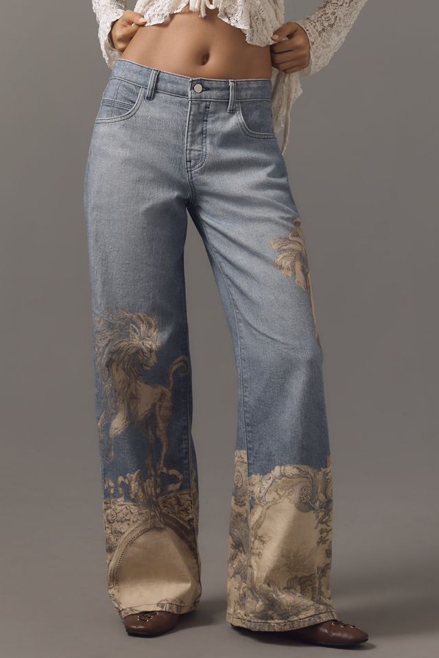Pilcro Low-Rise Wide-Leg Jeans