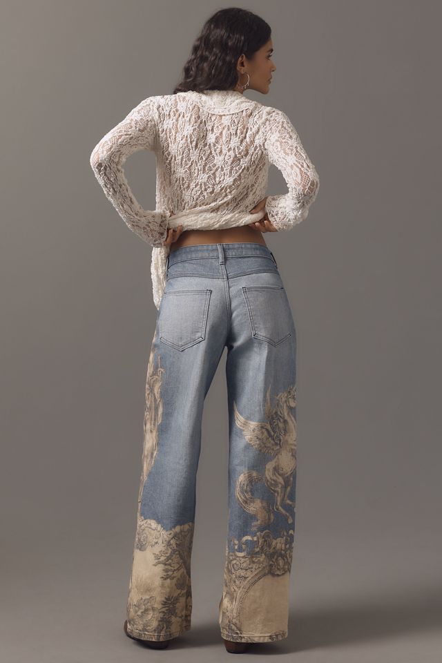 Pilcro Low-Rise Wide-Leg Jeans