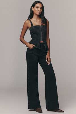 Pilcro The Rylan Relaxed High-rise Flare Pants By  In Black