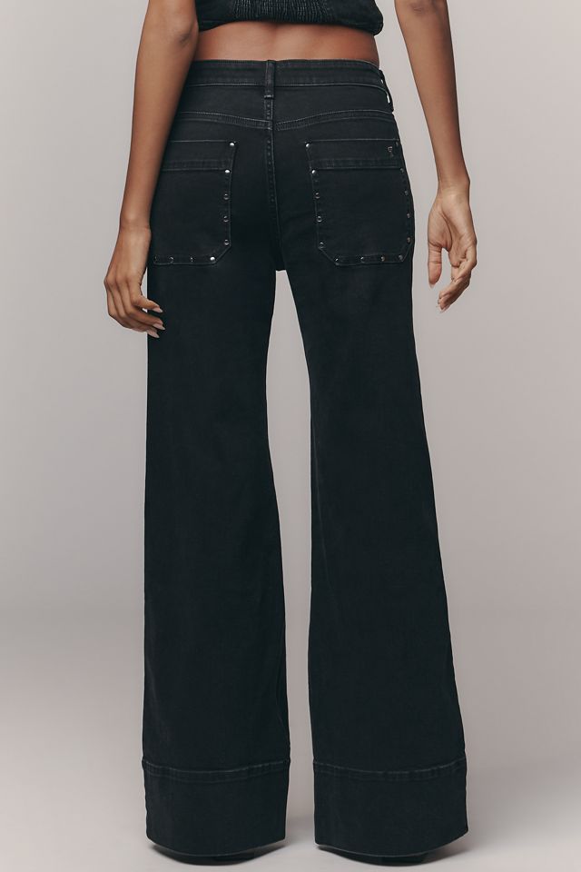 The Rylan Studded Relaxed High-Rise Flare Pants by Pilcro #3