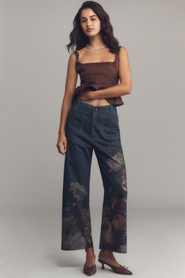 The Colette Denim Crop Wide-Leg Jeans by Maeve product page