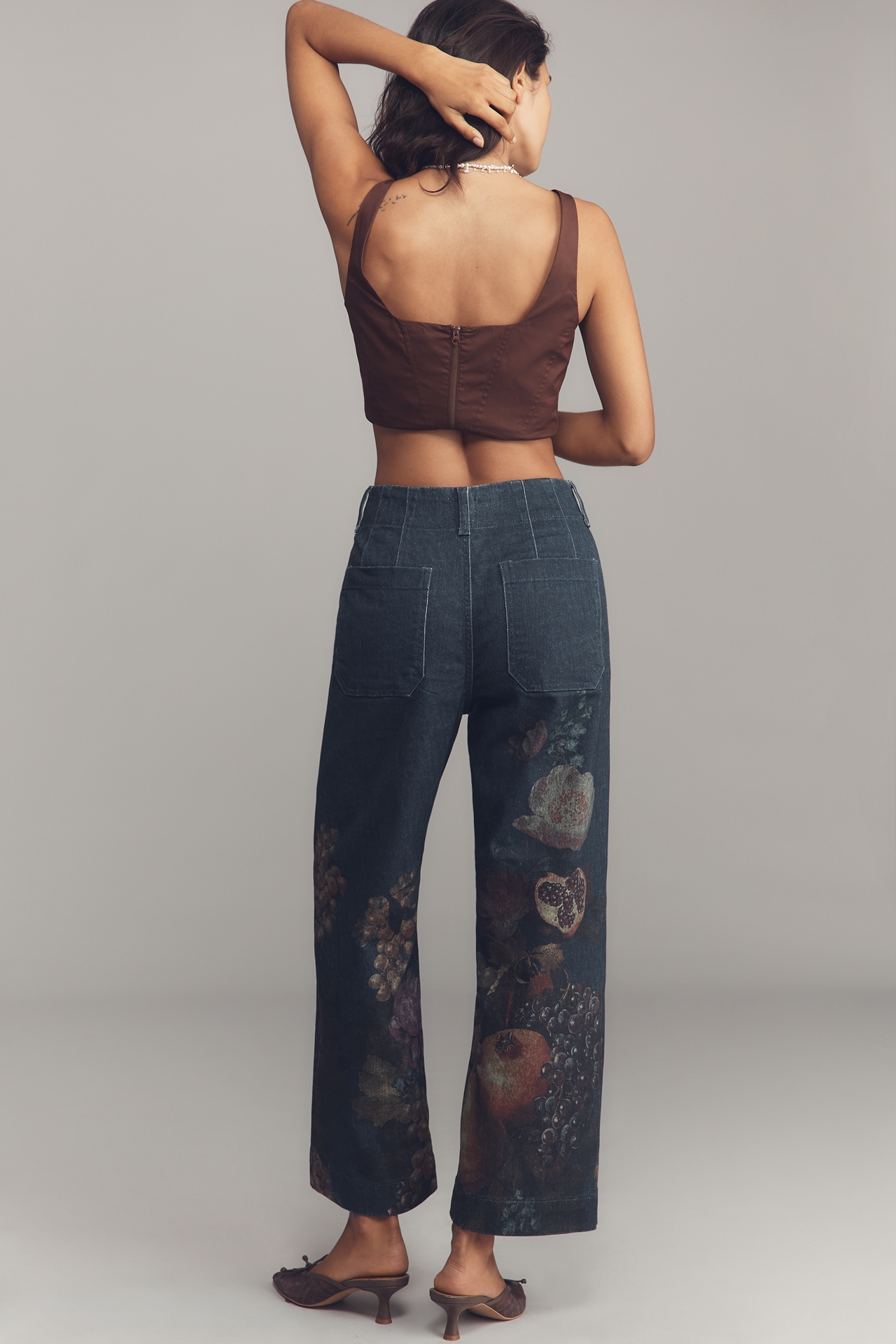 The Colette Denim Crop Wide-Leg Jeans by Maeve