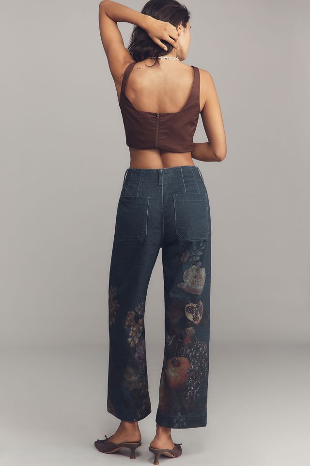 The Colette Denim Crop Wide-Leg Jeans by Maeve #2