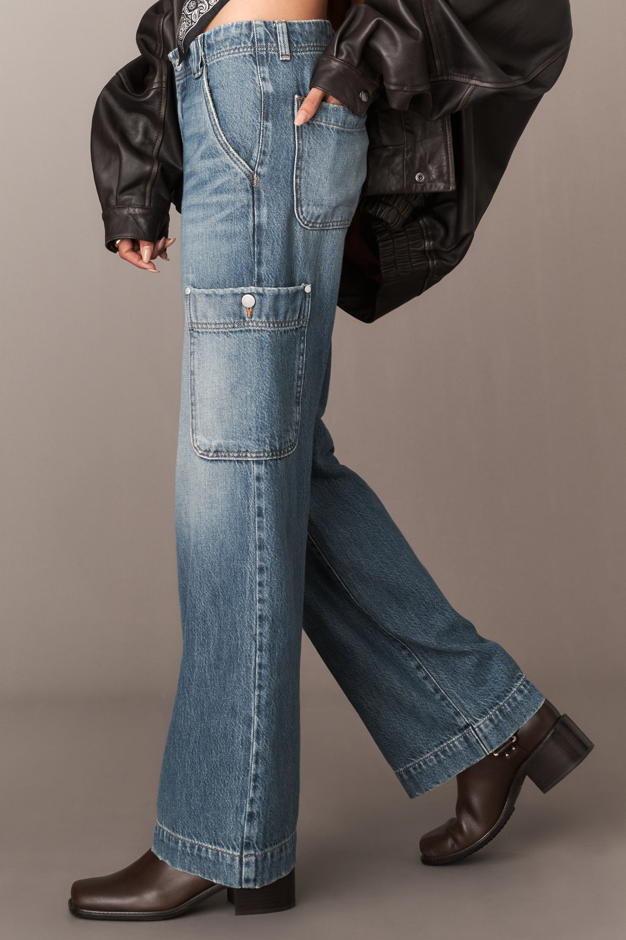 Pilcro Mid-Rise Cargo Jeans