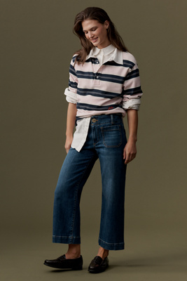 The Colette Mid-Rise Wide-Leg Crop Jeans product page