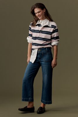 The Colette Mid-Rise Wide-Leg Crop Jeans