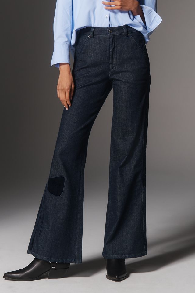 Maeve Bow Peep High-Rise Flare Jeans #1