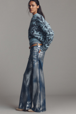 Pilcro The Rylan Metallic Relaxed High-rise Flare Jeans By  In Multi