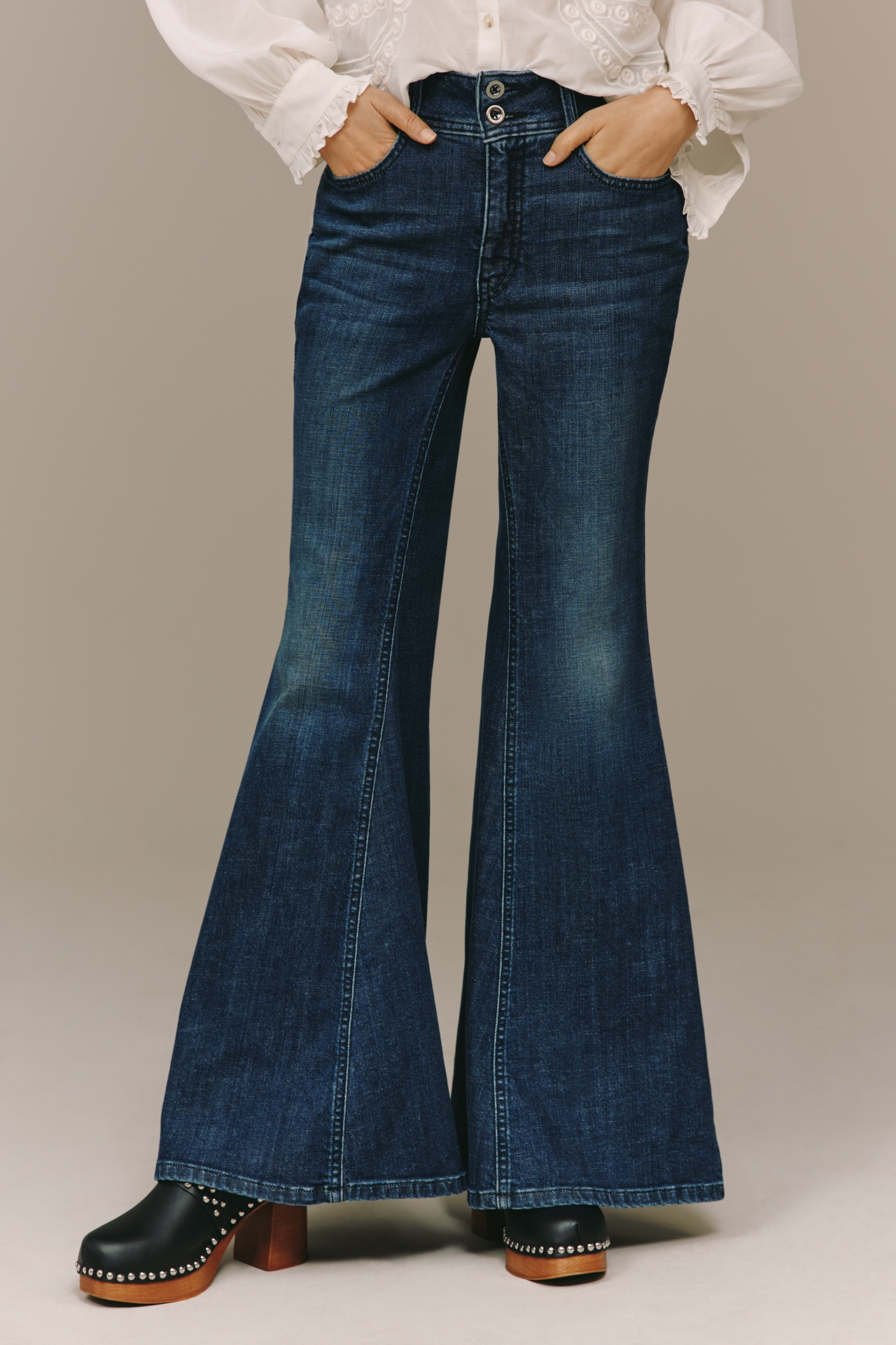 Pilcro Brigette High-Rise Bell-Bottom Jeans