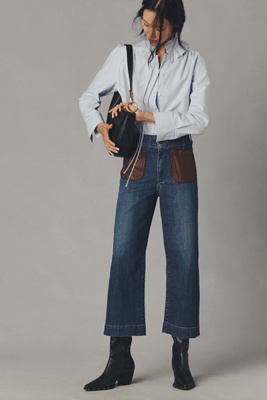 The Colette Collection By Maeve The Colette Crop High-rise Jeans By Maeve In Blue
