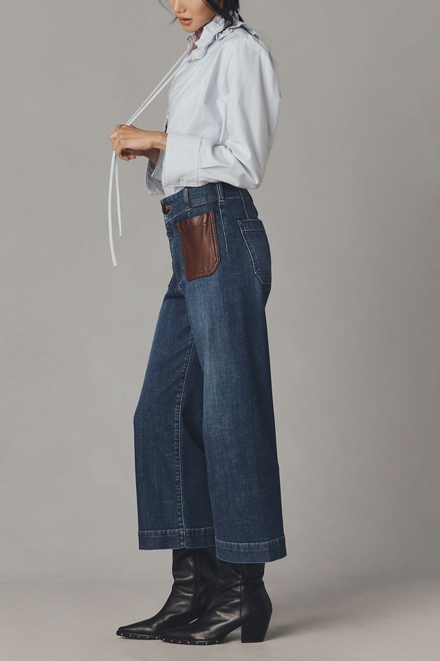 The Colette High-Rise Crop Wide-Leg Jeans by Maeve #3