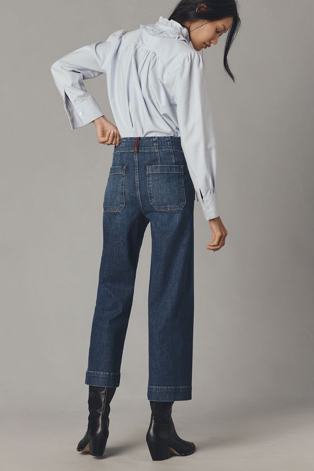 The Colette High-Rise Crop Wide-Leg Jeans by Maeve #4
