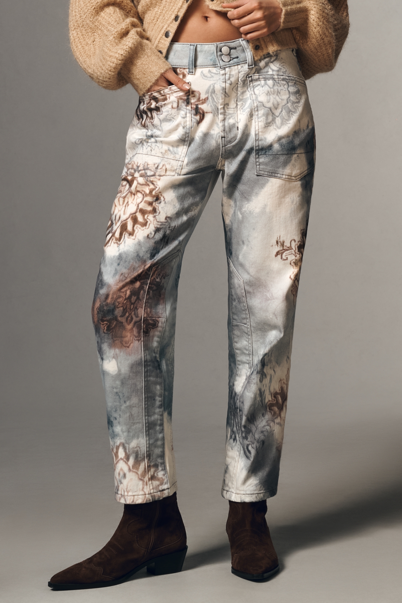The Wanderer Mid-Rise Relaxed Tapestry Jeans by Pilcro