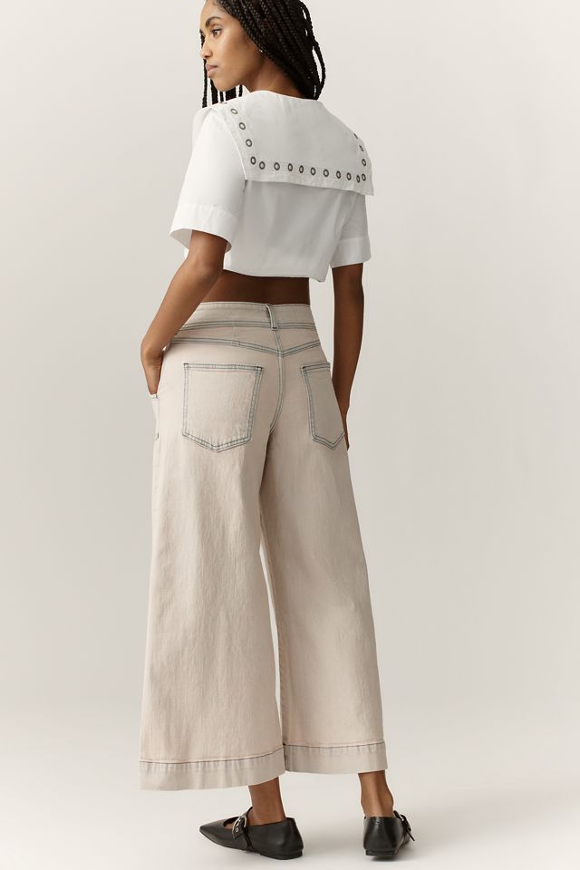 Jeans Pilcro Sienna de Pierna Ancha y Tiro Alto Crop #1