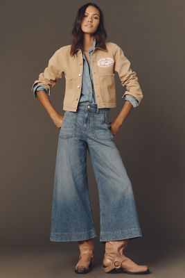 ジョンロブ　レディース The Skipper Seamed High-Rise Crop Wide-Leg Jeans by Pilcro