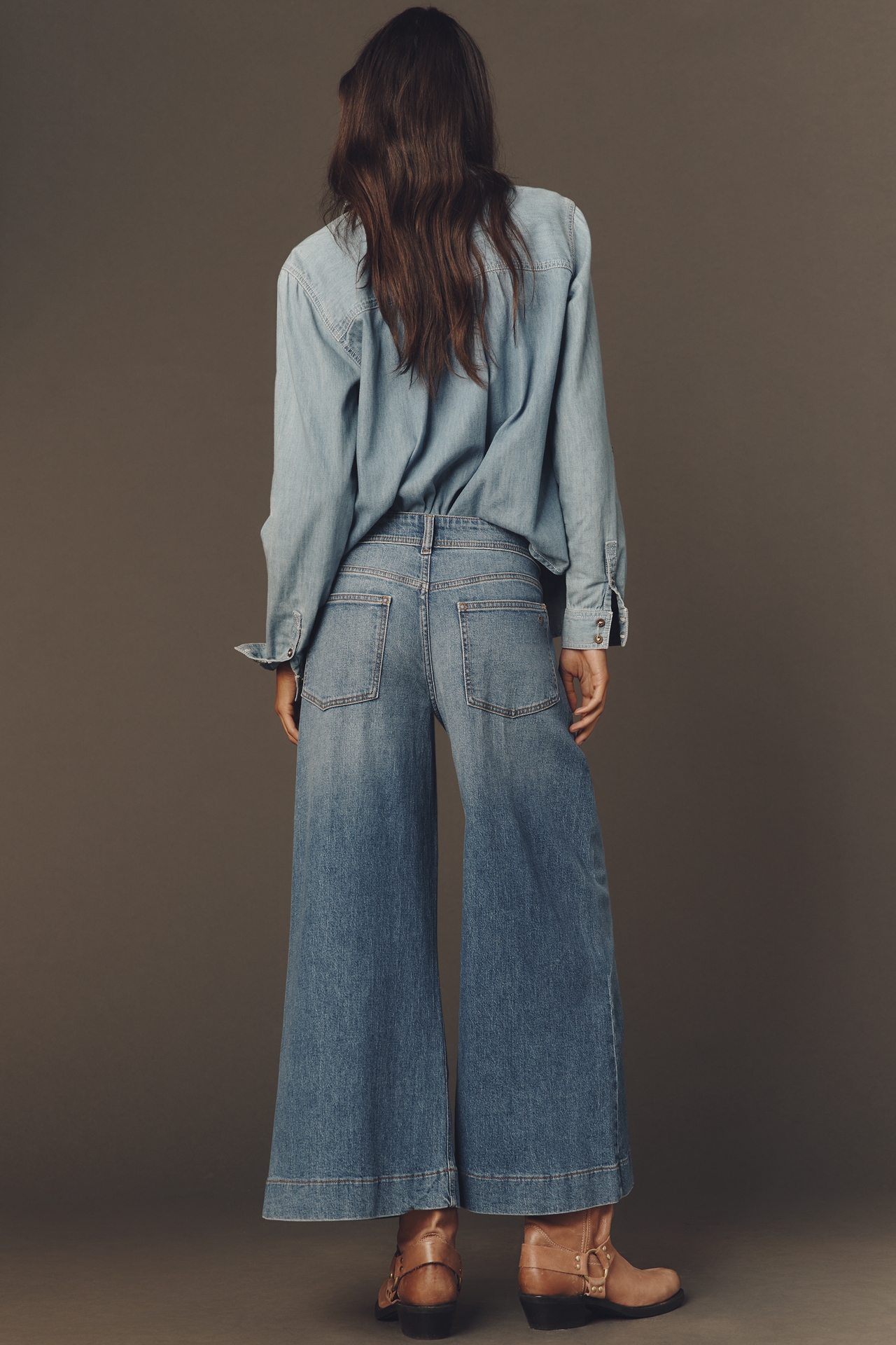 Pilcro Sienna Crop High-Rise Wide-Leg Jeans