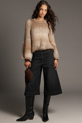Pilcro High-Rise Wide-Leg Crop Culotte Jeans