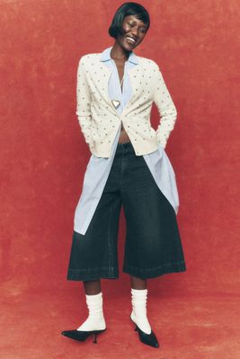 Pilcro High-Rise Wide-Leg Crop Culotte Jeans