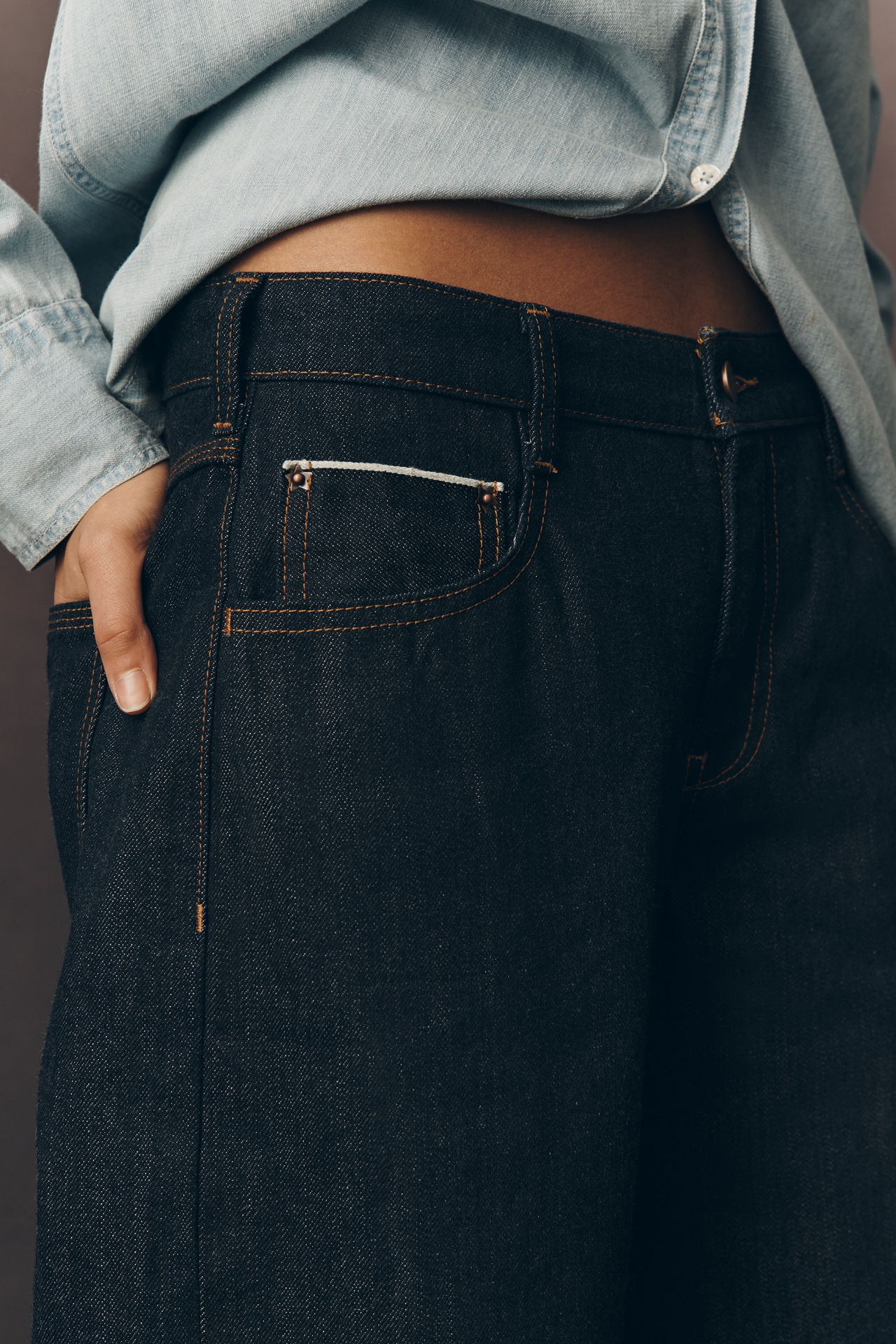 Pilcro Japanese Low-Rise Wide-Leg Jeans