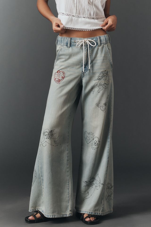 Jeans a zampa medio-alta Adi con decorazioni di Pilcro #4