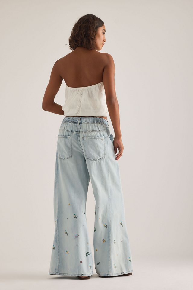 The Adi Mid-Rise Ditsy Floral Flare Jeans by Pilcro #1