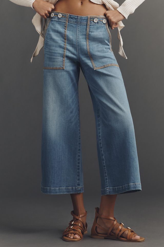 Kit Trouser High-Rise Crop Wide-Leg Jeans by Pilcro #1