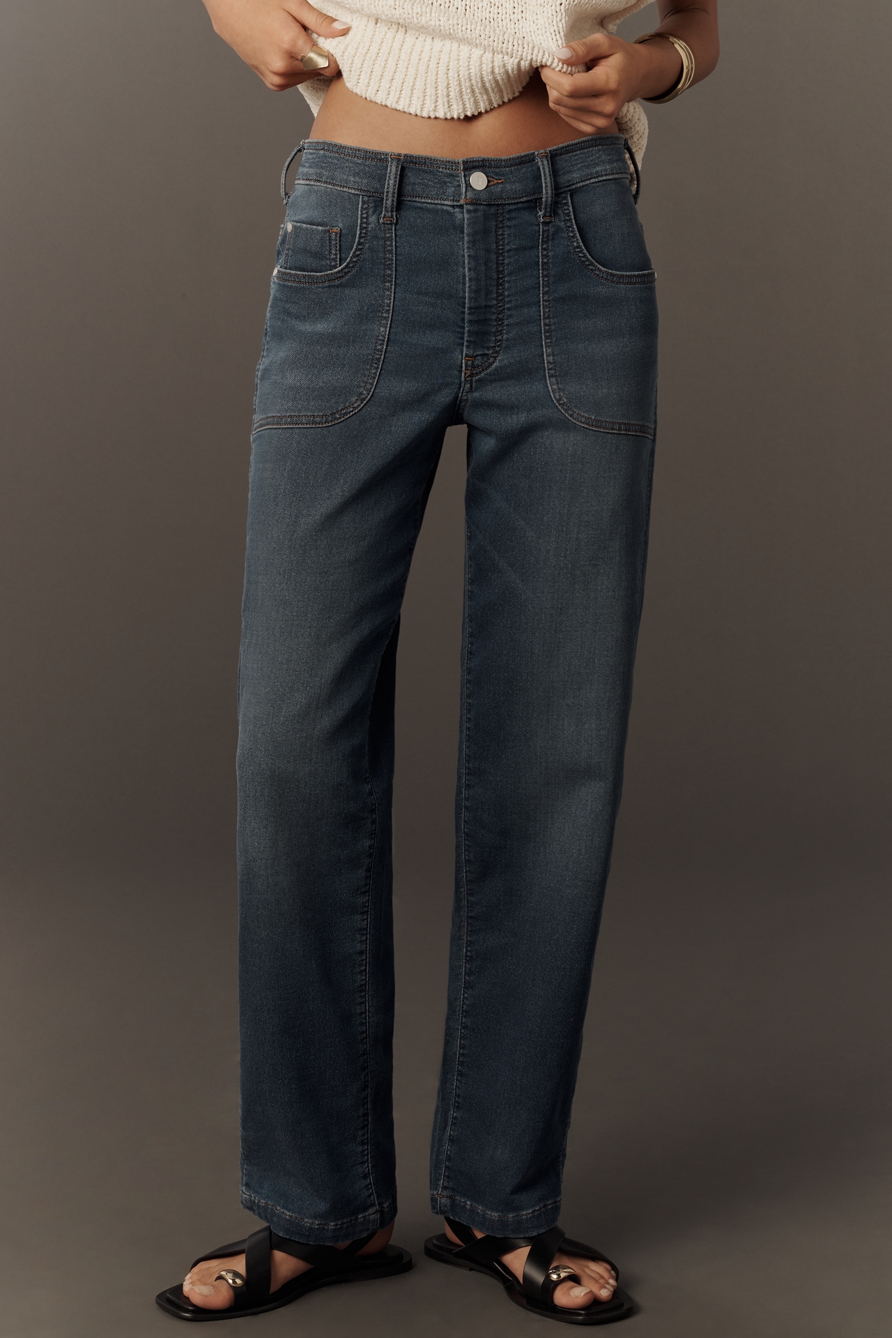 Pilcro Jenna Mid-Rise Relaxed Knit Jeans