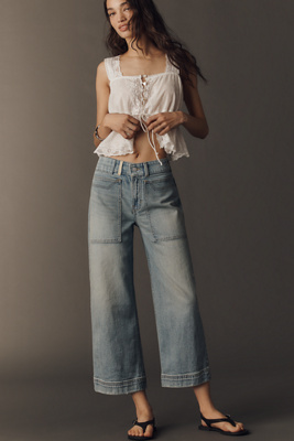 Pilcro Osaka Low-Slung Crop Wide-Leg Jeans | Anthropologie