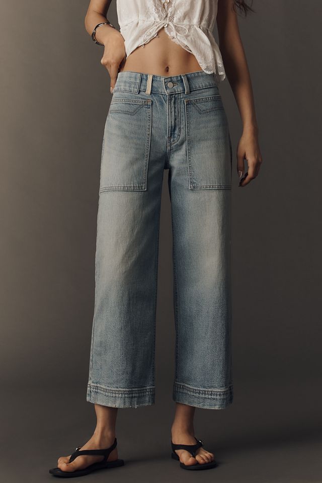 Pilcro Osaka Low-Slung Crop Wide-Leg Jeans | Anthropologie
