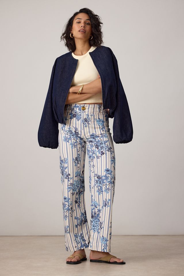 Maeve Colette High-Rise Wide-Leg Cropped Jeans #7