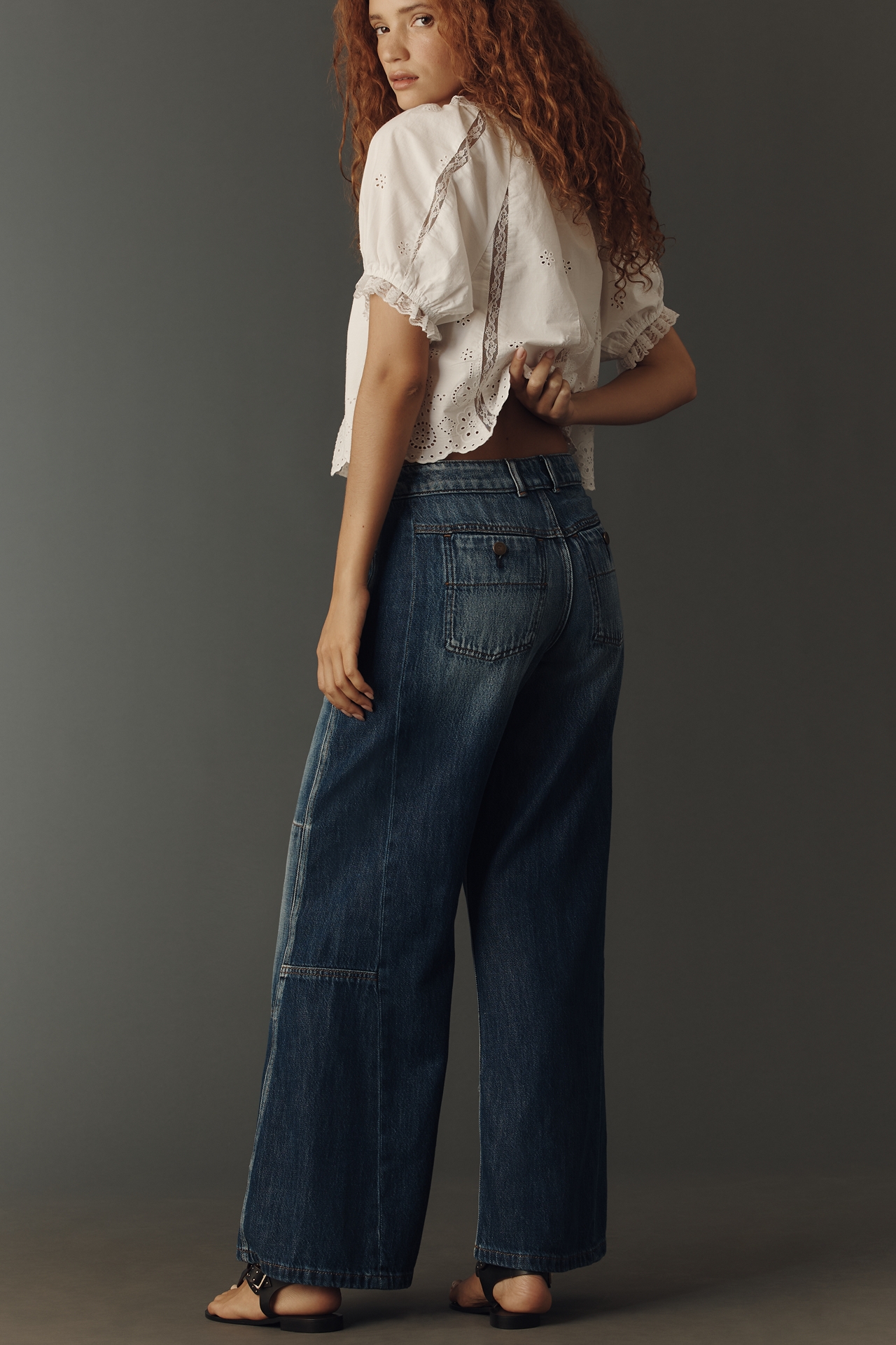 The Adi Reworked Mid-Rise Relaxed Wide-Leg Jeans by Pilcro