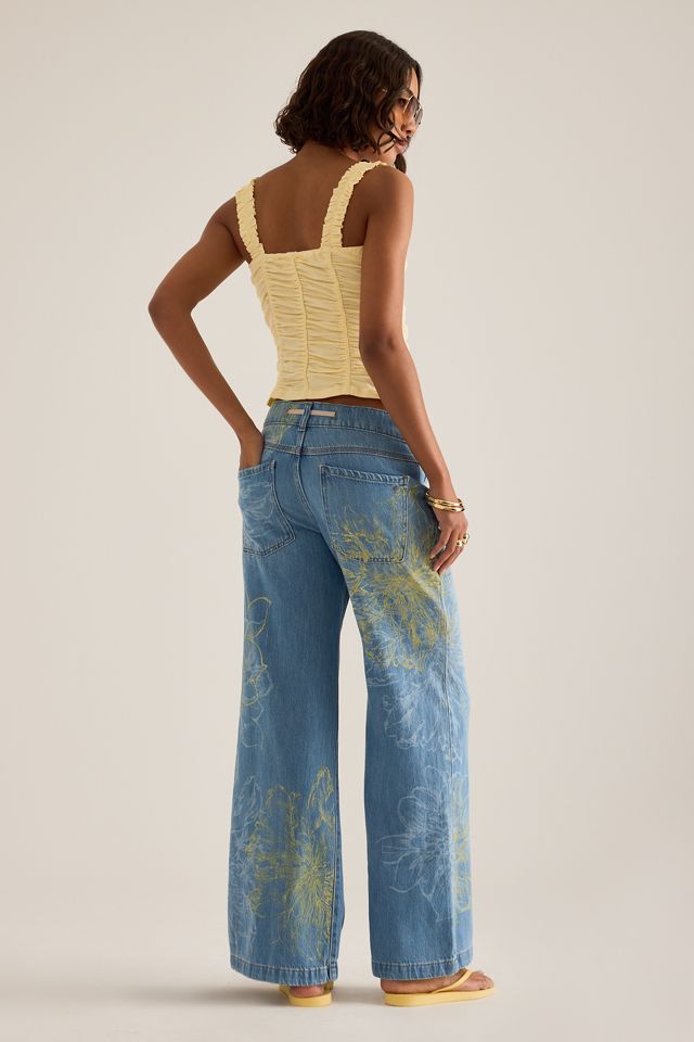 Ellis High-Rise Wide-Leg Drawstring Jeans by Pilcro | Anthropologie