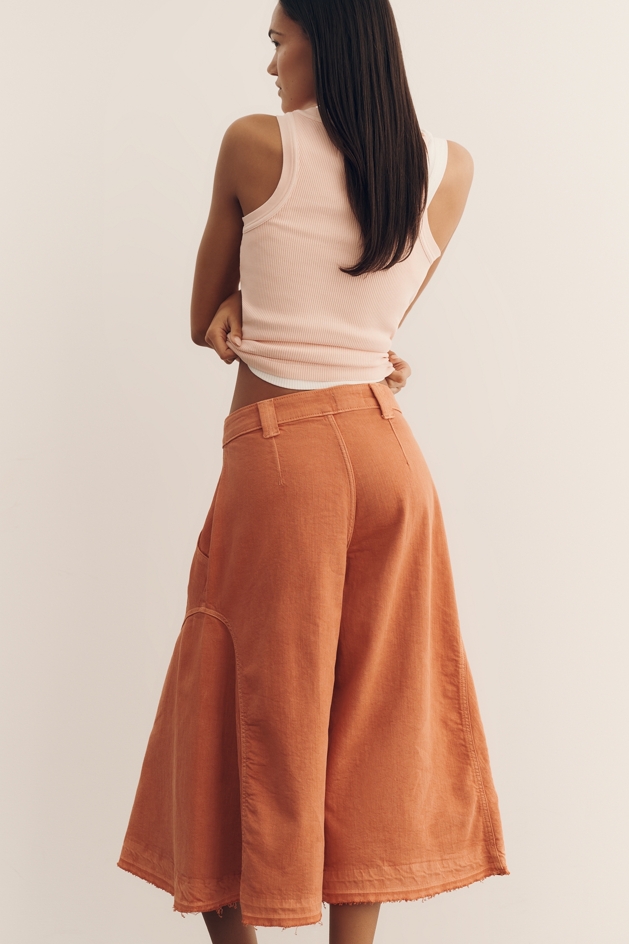 Pilcro Regenerative Cotton Circle Crop High-Rise Culotte Jeans